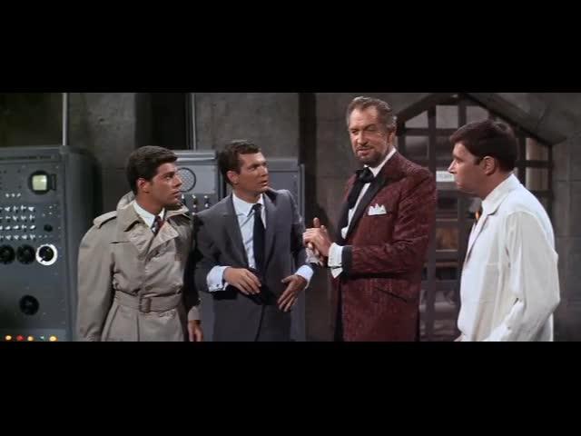 Dr. Goldfoot demonstrates his Bikini Machine