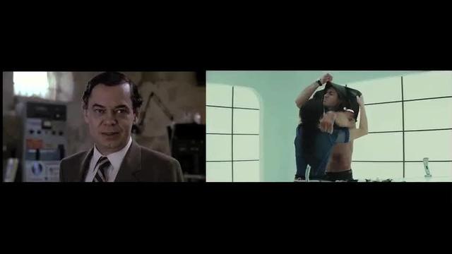Juxtaposition of two scenes of bodily penetration